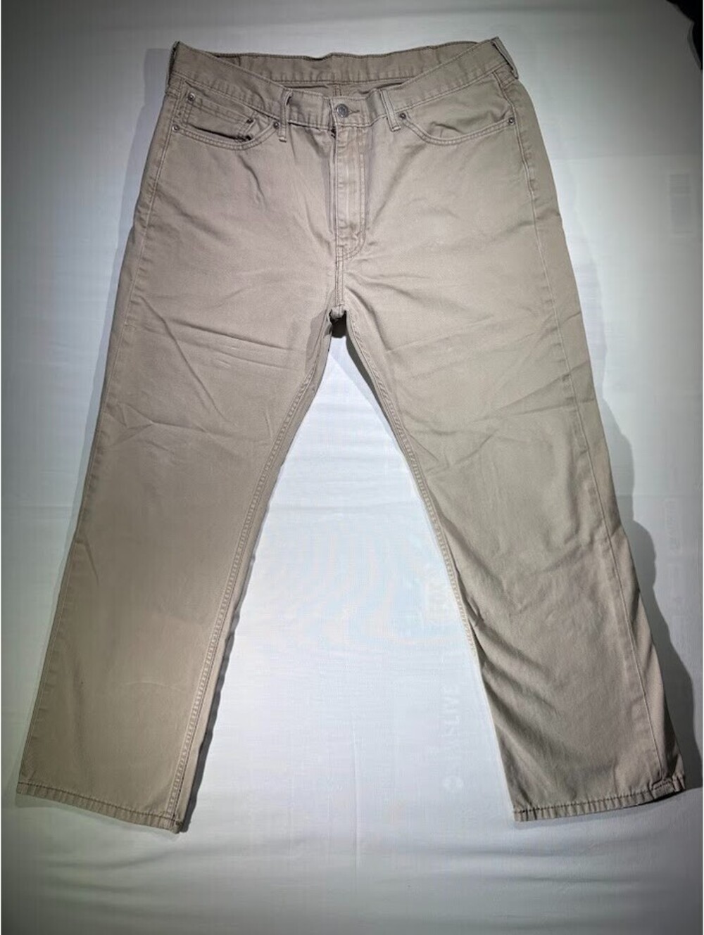 Levi's 514 Mens 38x30 Straight Leg Pants Khaki Tan Cotton Twill Denim Jeans